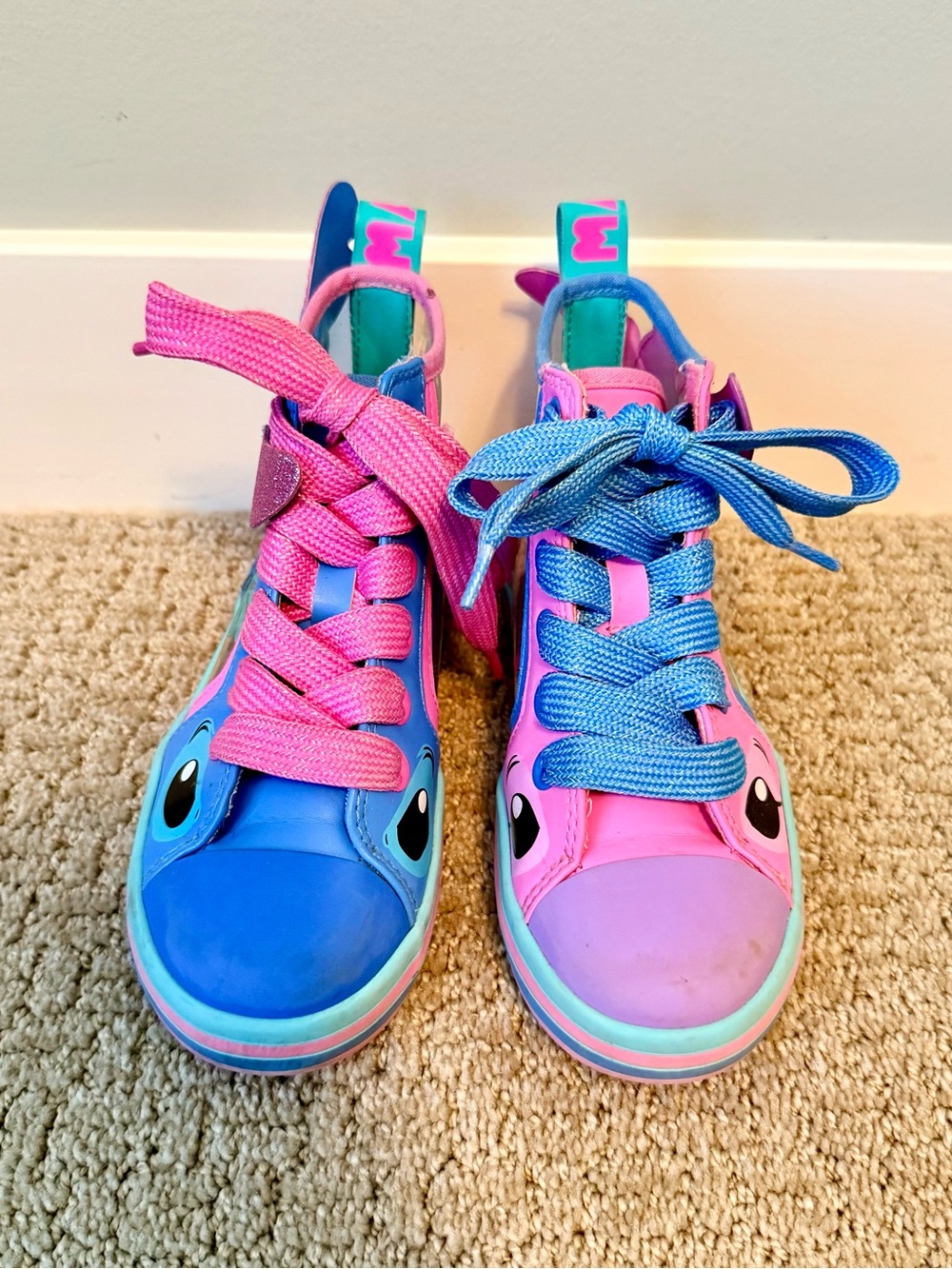 MADMIA Disney Stitch Angel Shoes 29 + Matching 3D Knee High Socks Set - Picture 4 of 7